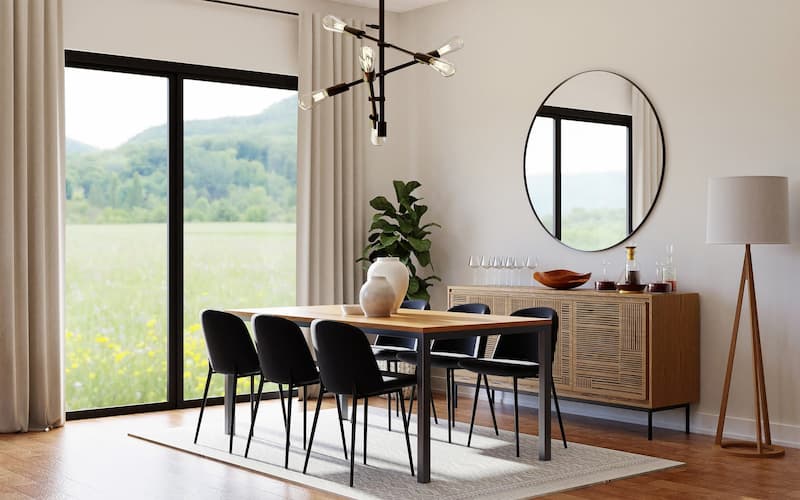 Increase Privacy in a  Dining Room Overlooking